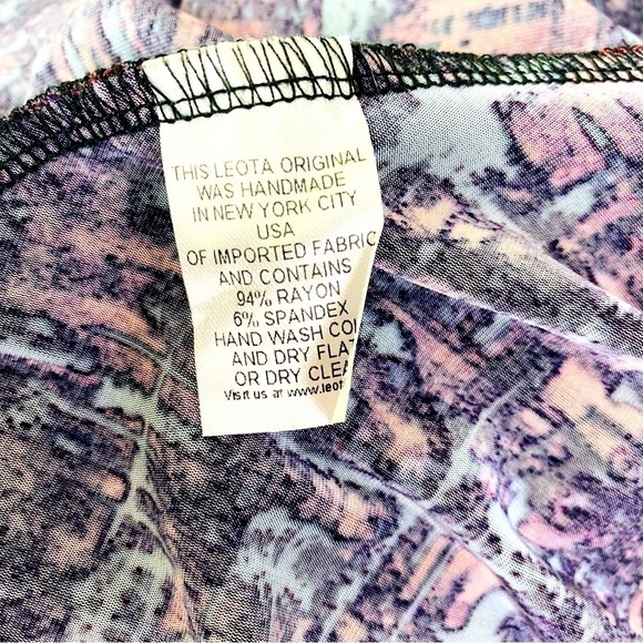 Leota High Modern Stretch Knit Fit Flare Abstract Print Dress Size S - Picture 7 of 7